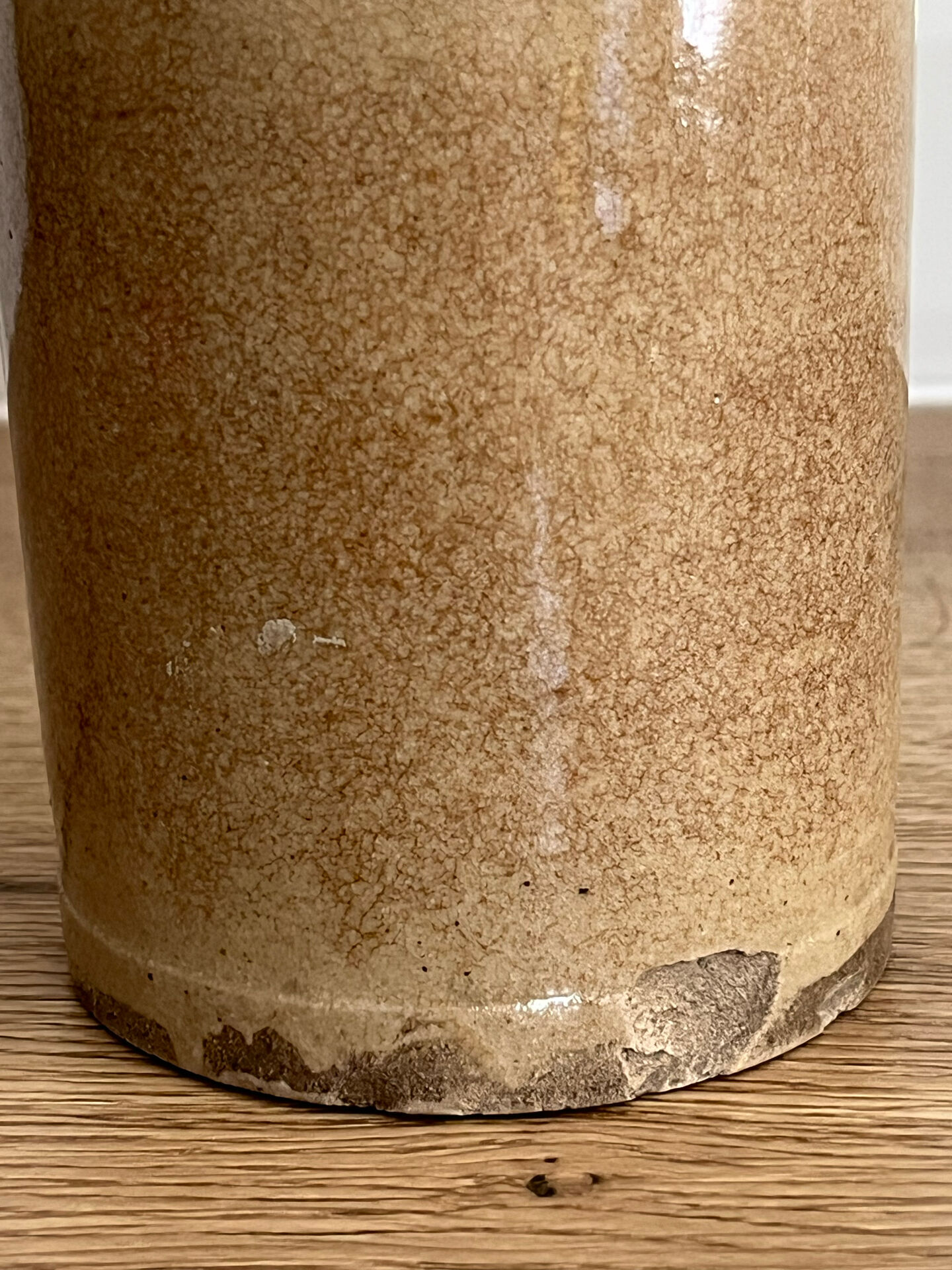 Beige stoneware bottle vase