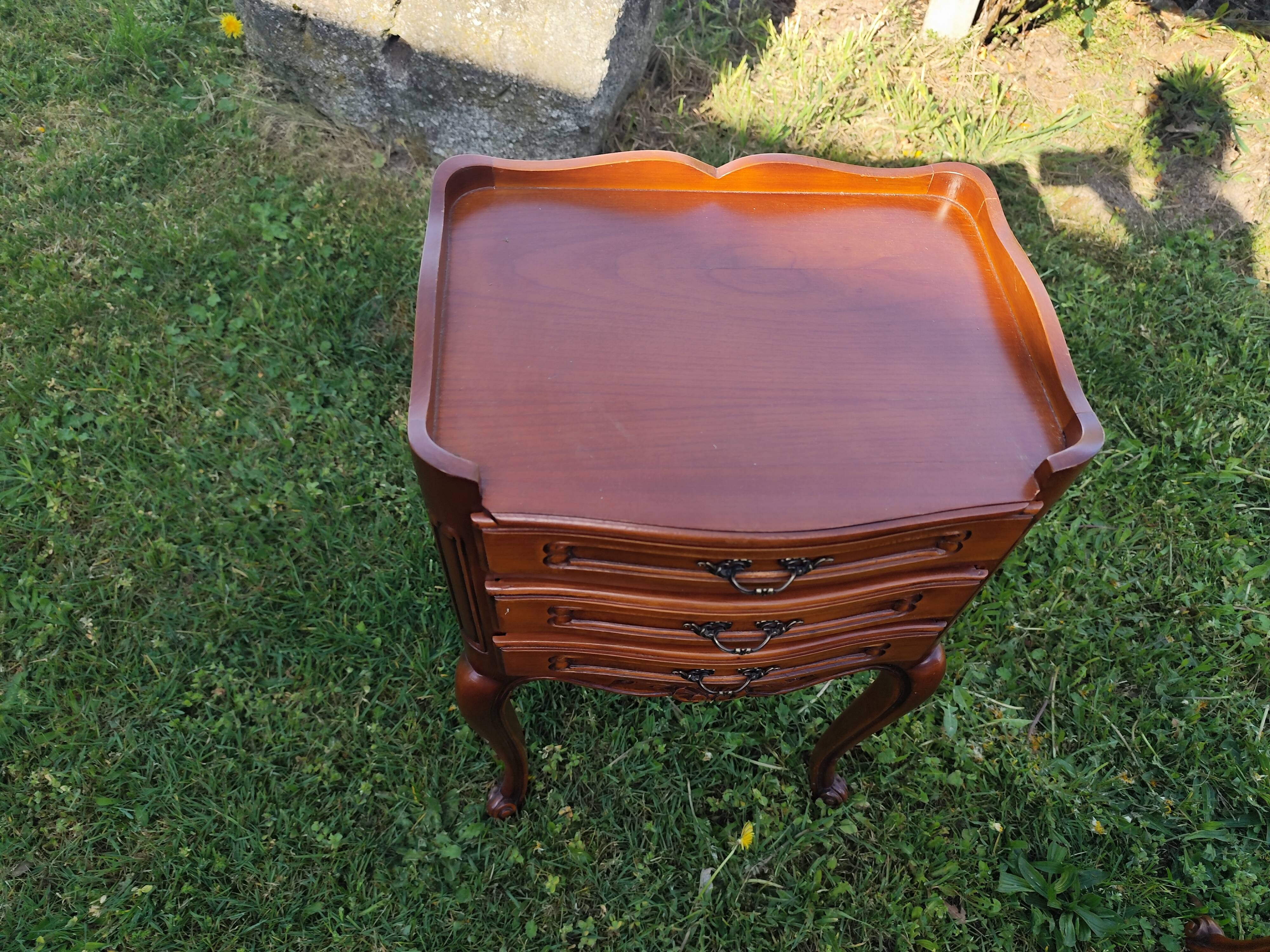 Louis XV style bedside table in cherry wood.