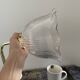Vintage wall lamp in electrified holophane glass to new
