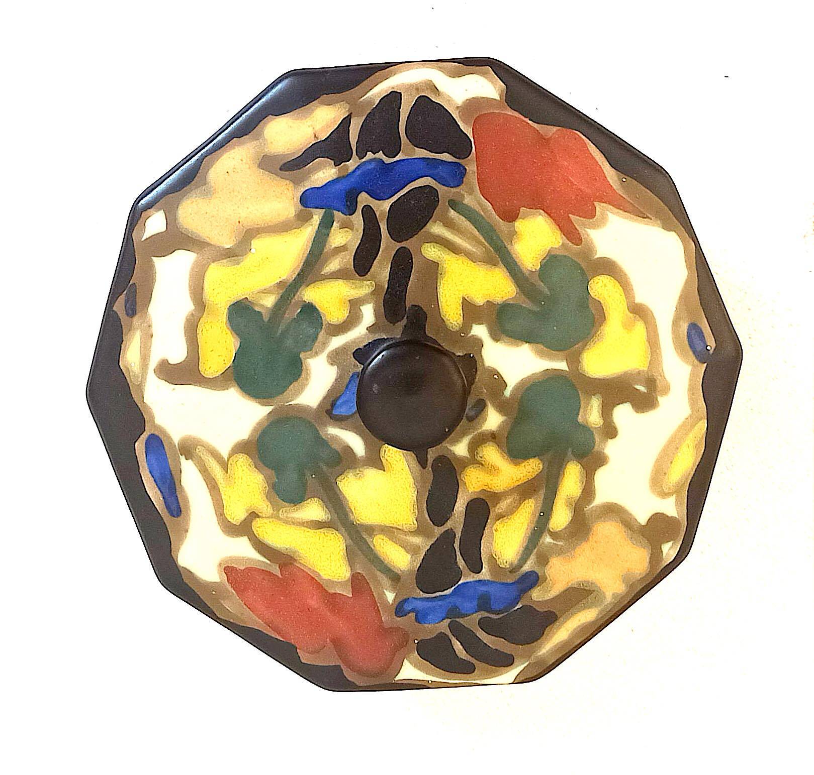 Ceramic candy box Bergen, Belgium 1920s Width 14 cm