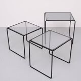 Black Metal frame Nesting tables German 1970s