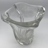 Crystal vase signed daum france free form 4.4 kg