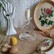 Art Deco chiseled glass candle holder - vintage