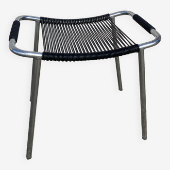 Black and chrome scoubidou stool