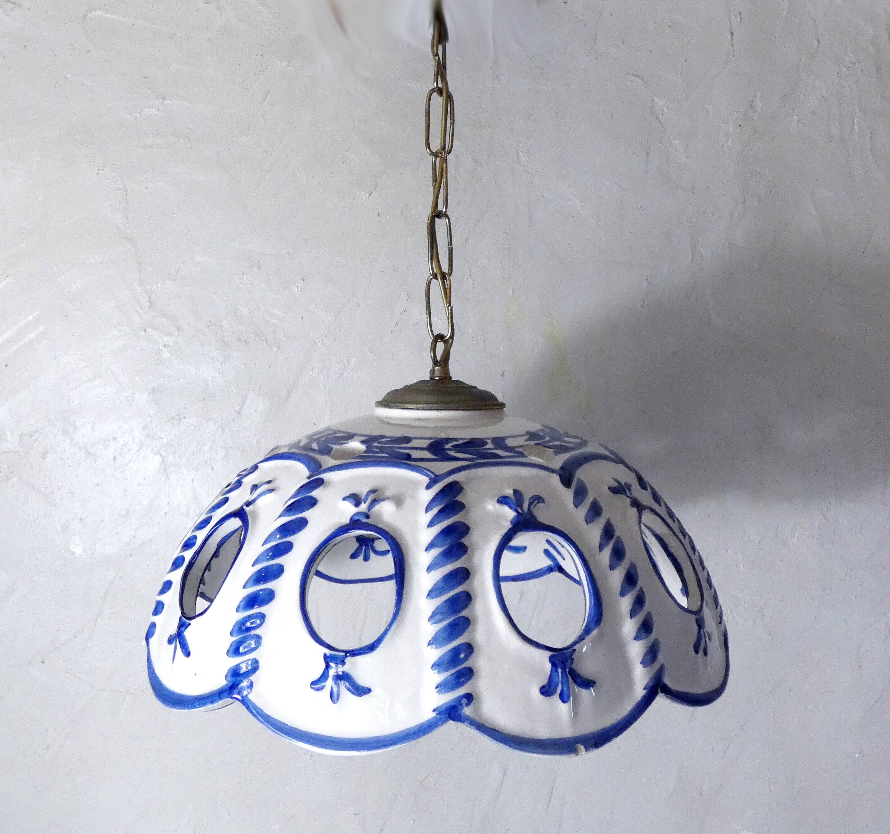 pendant lamp chandelier openwork ceramic lampshade