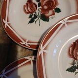 6 assiettes à dessert anciennes Digoin et Sarreguemines