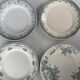 Compositions 6 green ironstone plates - Sarreguemines earthenware