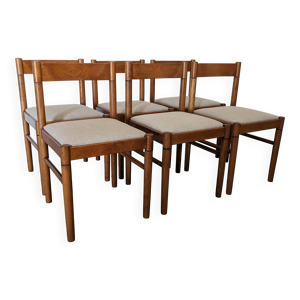 Série de 6 chaises brutalistes