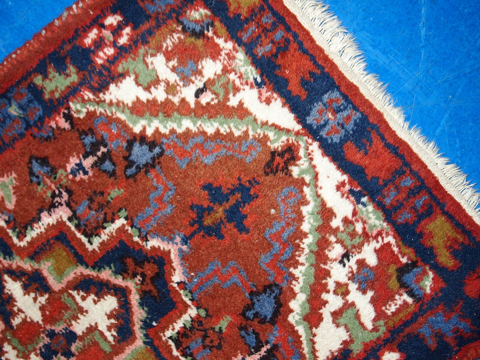 Tapis Vintage Hamadan en Laine, Années 1970, Élégance Traditionnelle
