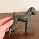 Antique Sculpture Airedale Terrier Welsh Regule Art Deco 1930