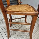 Antique set of chairs walnut with webbing