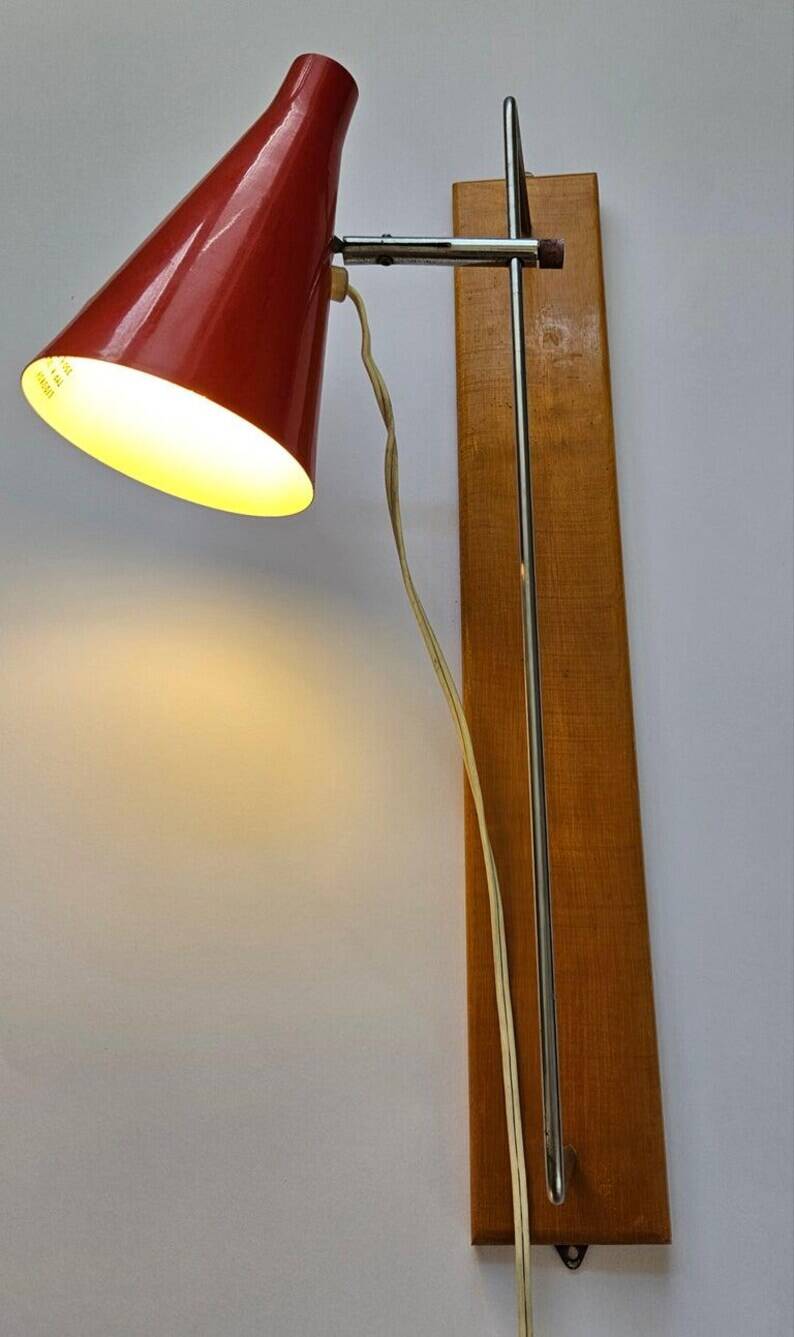 Rare Midcentury Wall Lamp Lidokov in style of Stilnovo, 1960s
