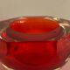Murano red glass octagonal ashtray 1960