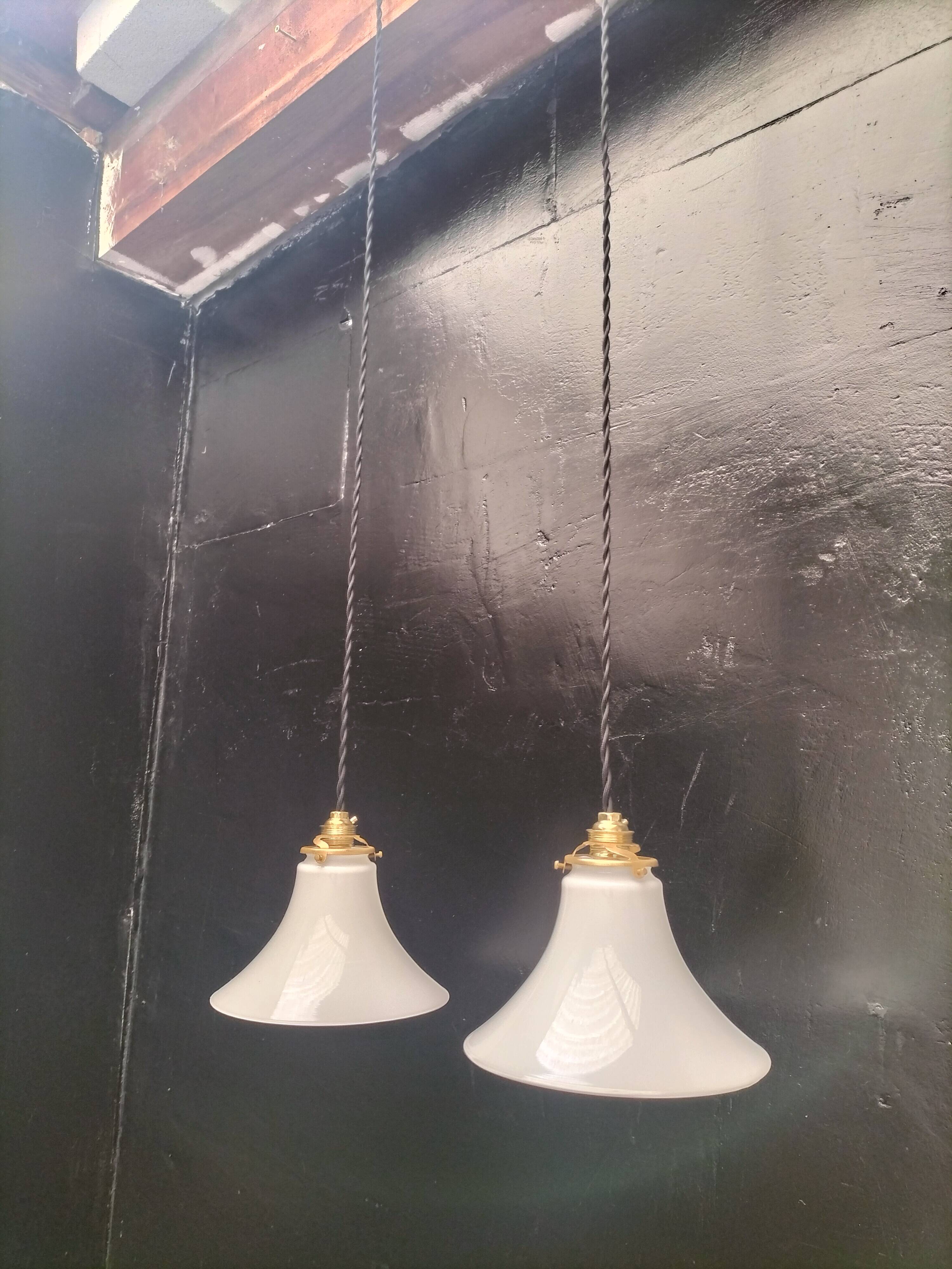 Opaline pendant lights