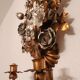 Hand-forged gilded silver-plated candle wall lamps by S. Salvadori