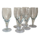 Six XXL blown glass stemmed glasses