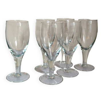 Six verres à pieds en verre soufflé XXL