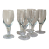 Six XXL blown glass stemmed glasses