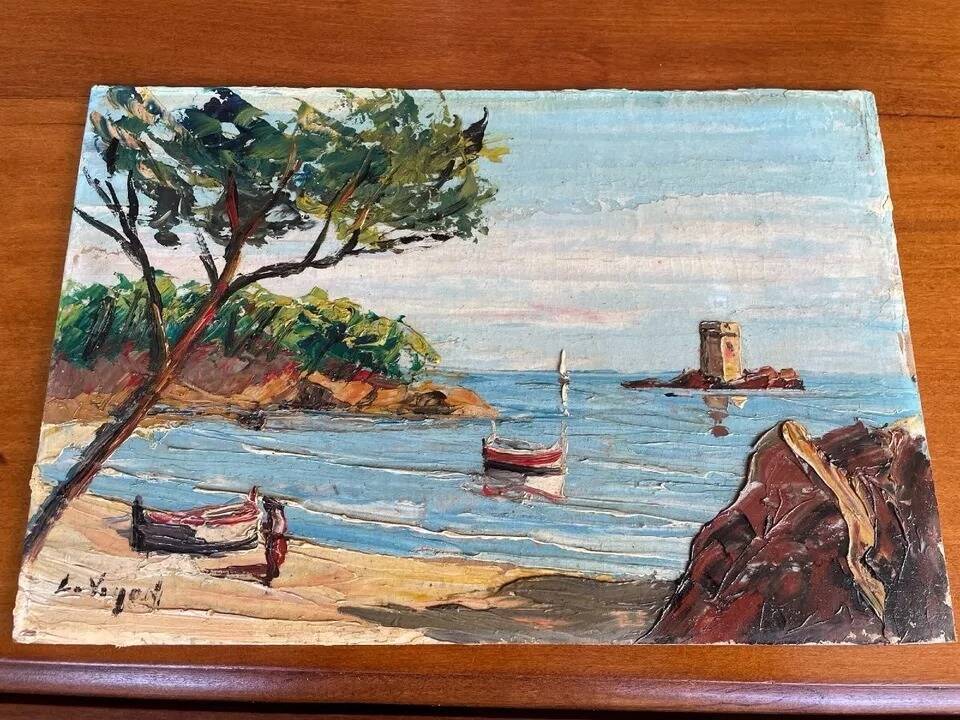Vintage Oil Painting of a Sea Cove