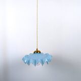 Suspension en verre de Clichy bleu