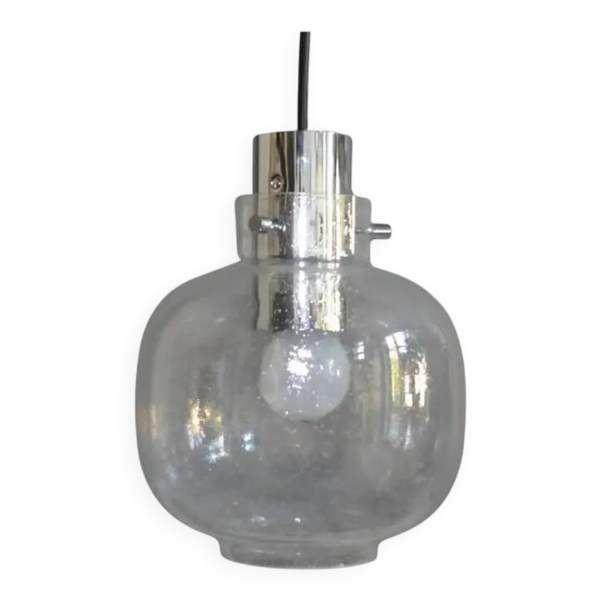 Glass pendant lamp from the 1960s, Glashütte Limburg, vintage
