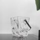 Vintage textured glass ice bucket - Brutalist style