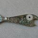 Letter opener in metal and mother-of-pearl