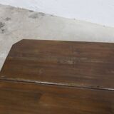 Brutalist style coffee table 1960 rectangular with cut corners