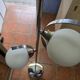 70s chrome metal floor lamp with 3 opaline ball lights