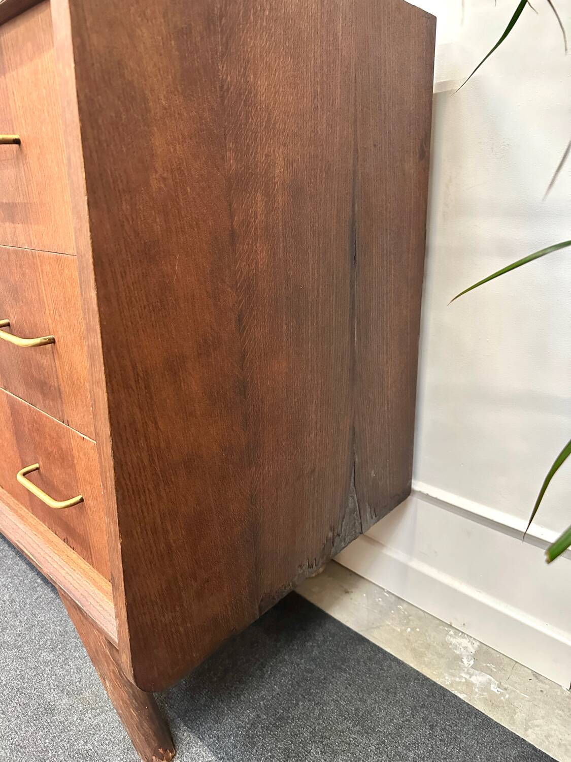 Vintage chest of drawers with compass feet
