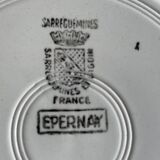 8 antique deep plates in Sarreguemines earthenware.