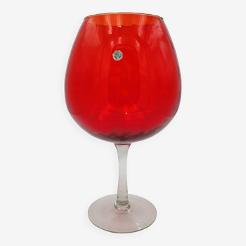 Vase en verre d'empoli rouge