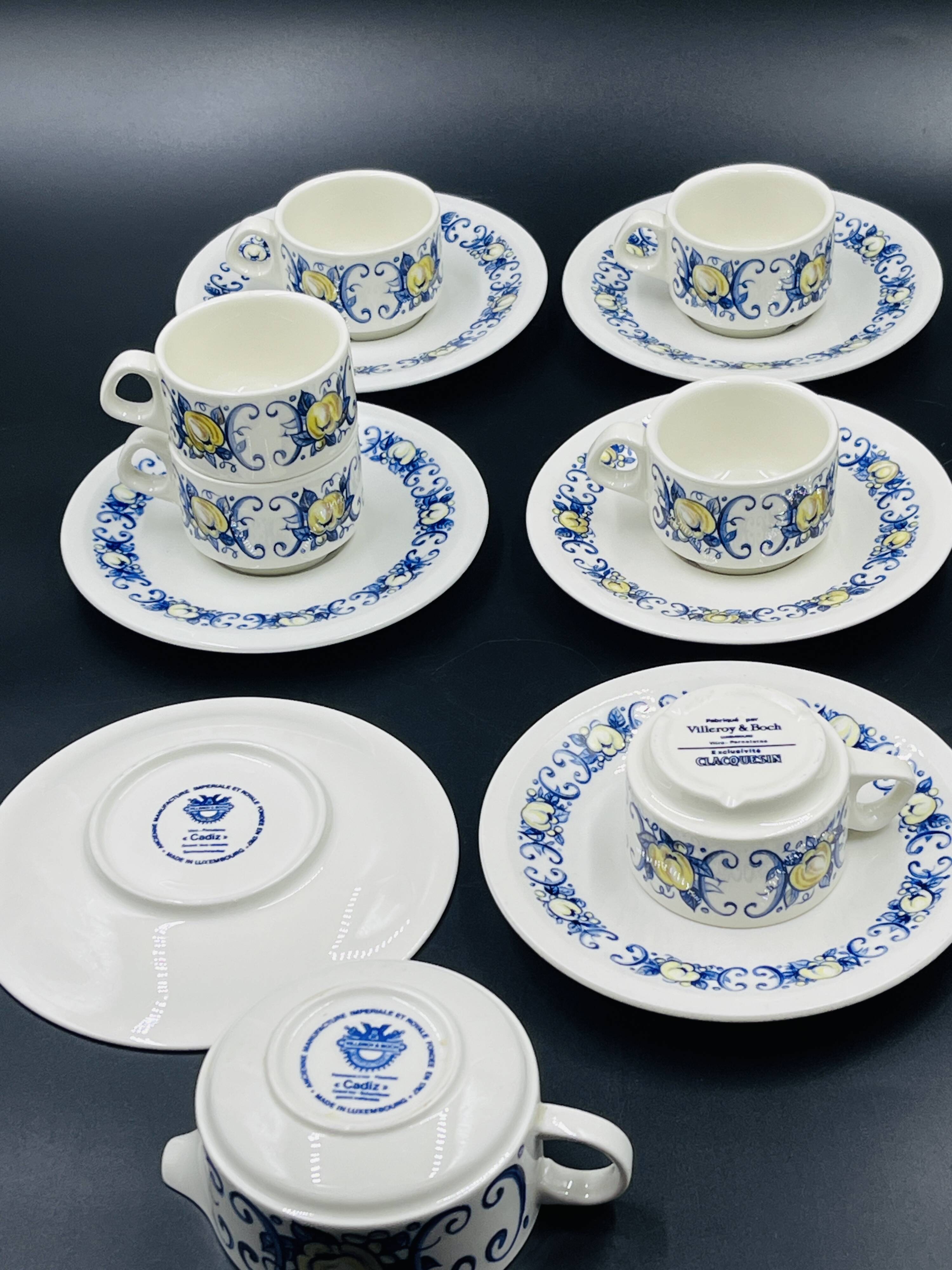 Cadiz – 6 cups and 6 espresso cups & milk jug – Villeroy & Boch