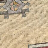 Persian Burgundy & Sand Beige Oriental Vintage Rug, 140x211Cm