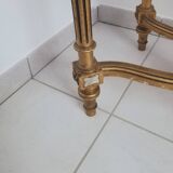Console wood and gilded stuck with marble top