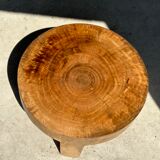 Quadripod coffee table in solid wood monoxyl natural color (dark)