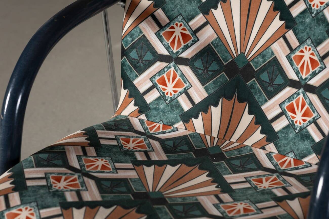 Fauteuil vintage A 320 par Wulf Schneider et Ulrich Boehme pour Thonet des années 1980 en velours d'Eltham Palace (ensemble de 4)