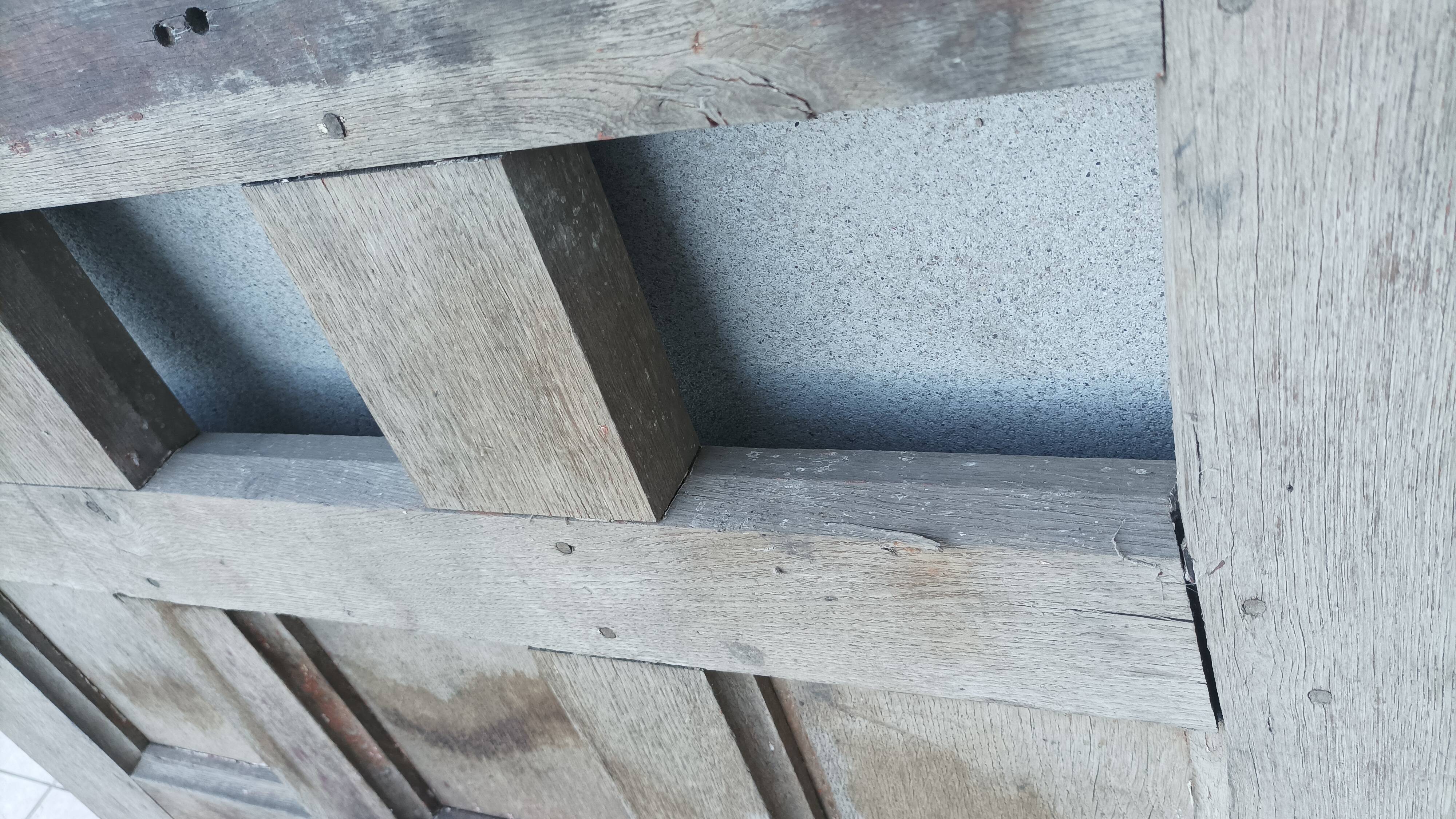 Antique low door decorative wall panel in solid oak