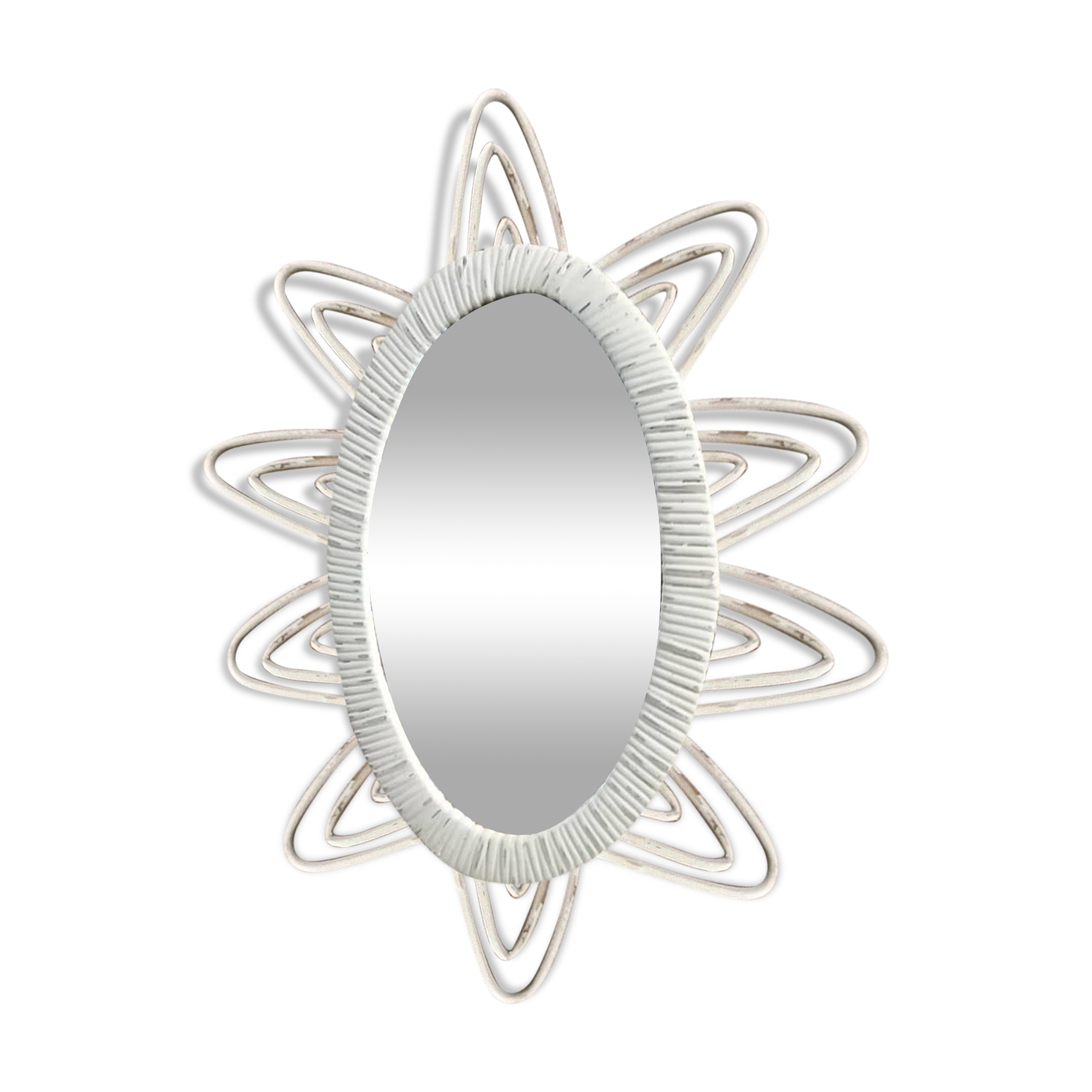 Miroir osier vintage 43x57cm