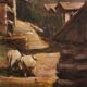 Peinture signée paysage avec berger