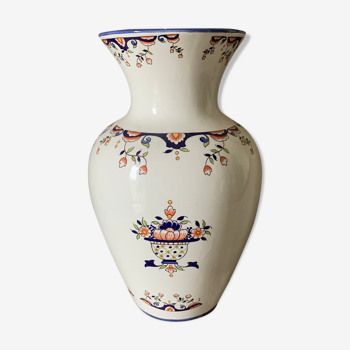 Vase céramique décor fleurs
