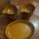 Plat et 6 bols en terre cuite