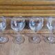 Set of 6 old balloon glasses on legs in hand-blown crystal 20s