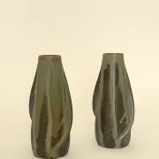 Pair of glazed stoneware vases
