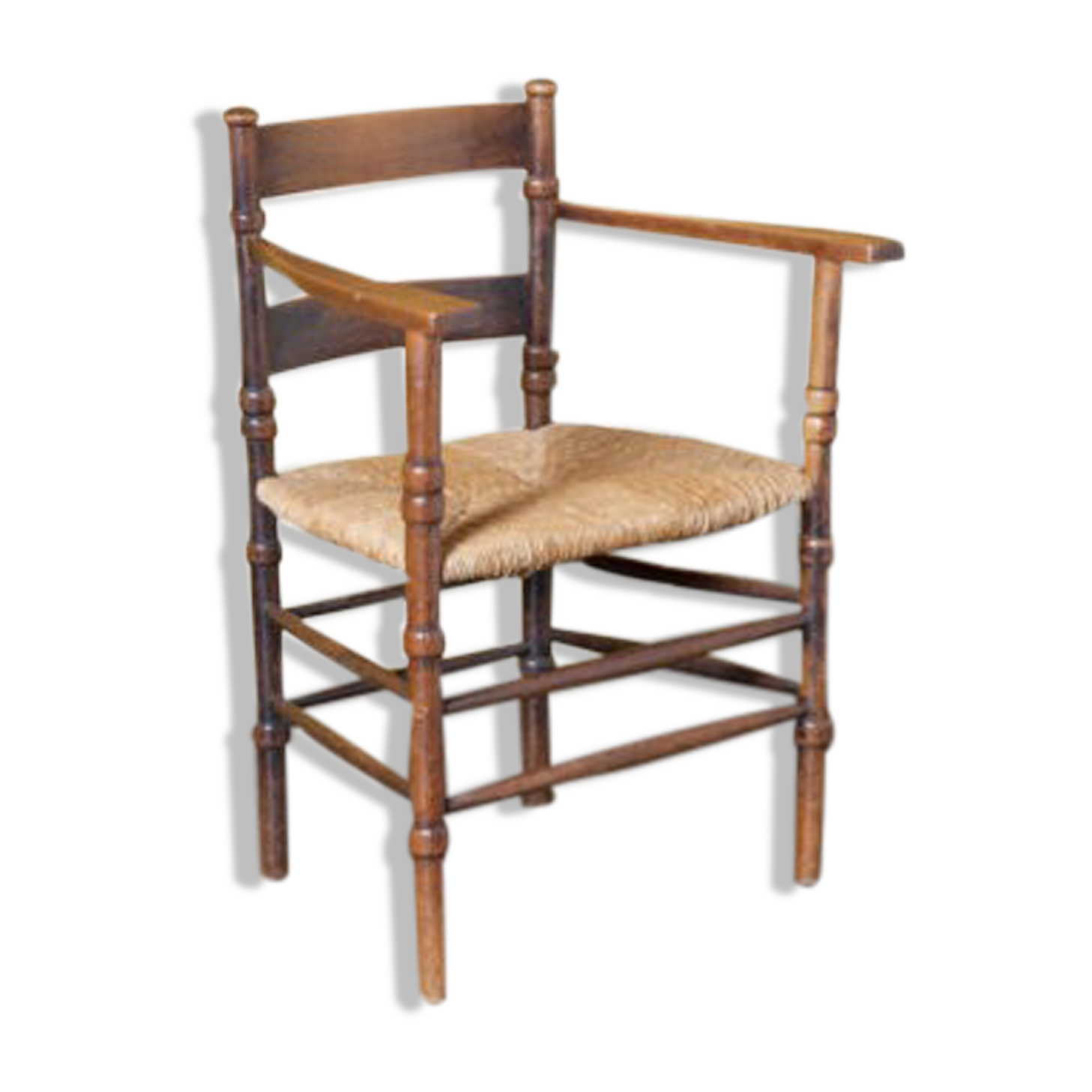 Dutch chair in wood and wicker