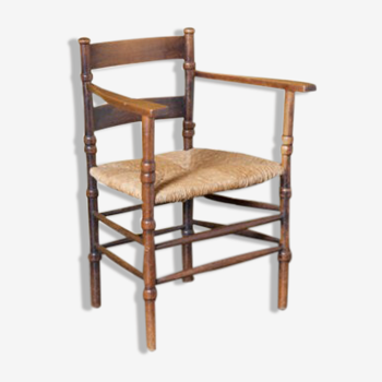 Chaise hollandaise en bois et osier