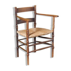 Chaise hollandaise en bois et osier