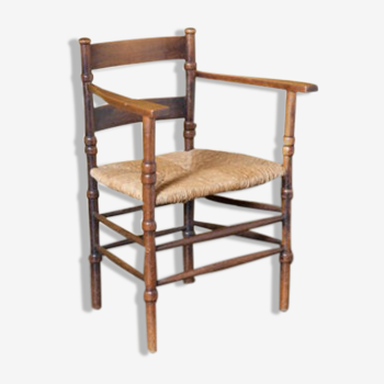 Dutch chair in wood and wicker