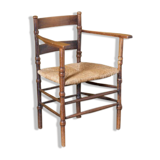 Dutch chair in wood and wicker