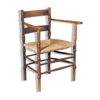 Dutch chair in wood and wicker
